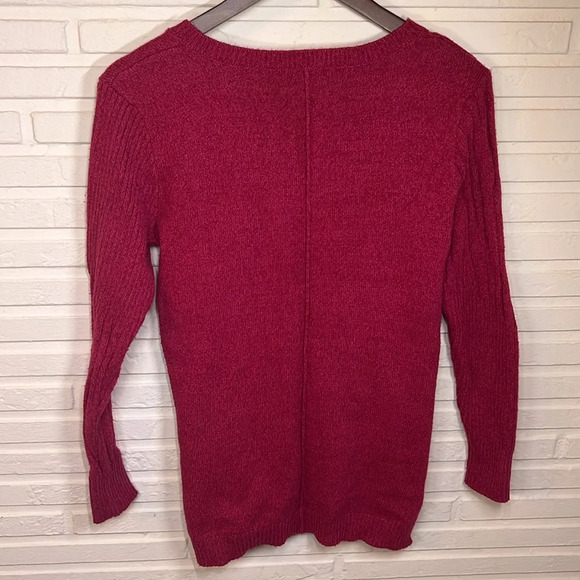 Sundance Raspberry Ribbed Cotton Blend Long Sleeved Sweater, Women’s Size XS - Picture 5 of 7